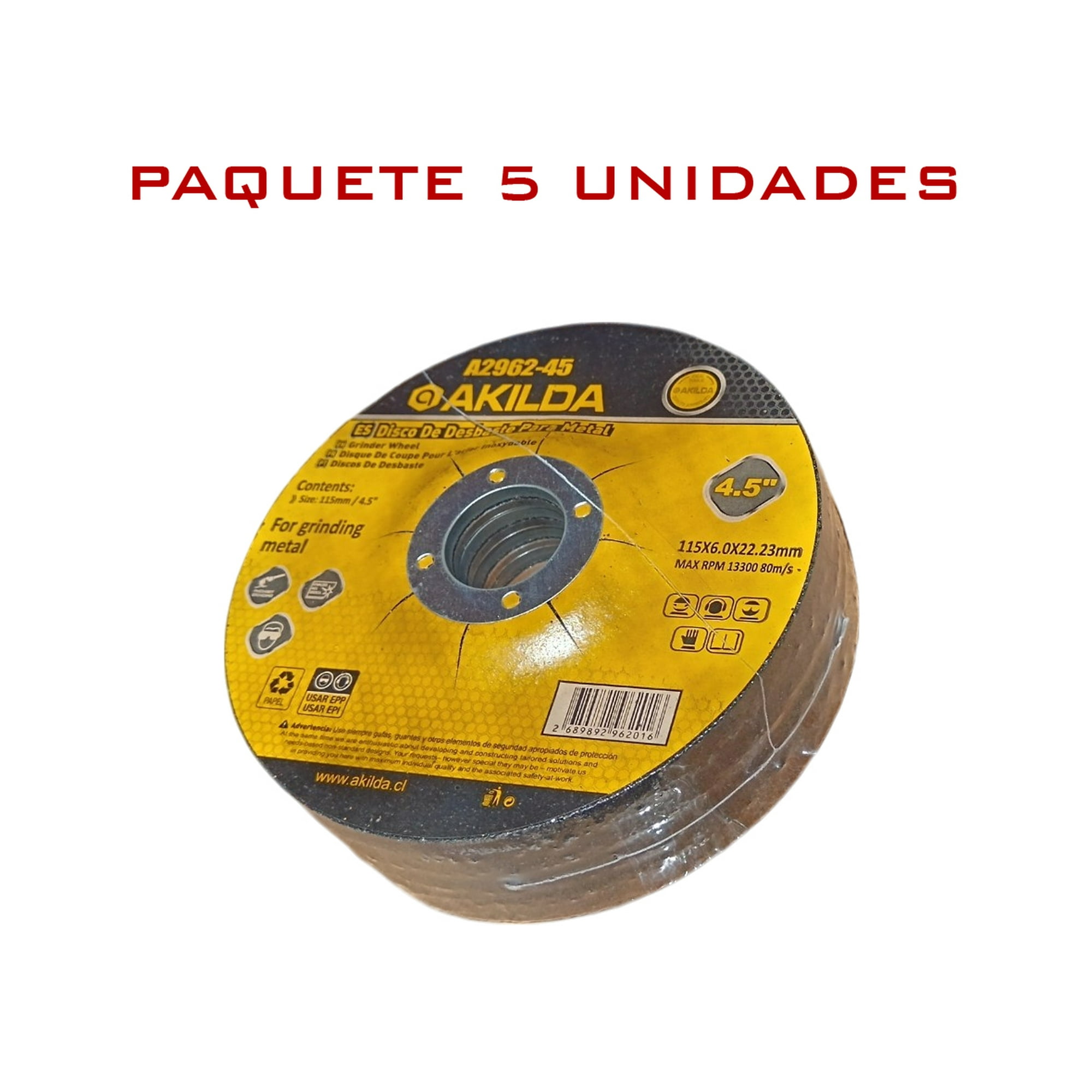 Oem - Discos De Desbaste 4 1/2 Pulgadas - Pack 5 Unidades