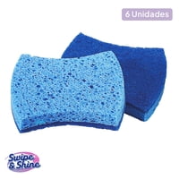 Set 6 Esponjas Celulosa Anti Rayas Swipe & Shine 1 Un