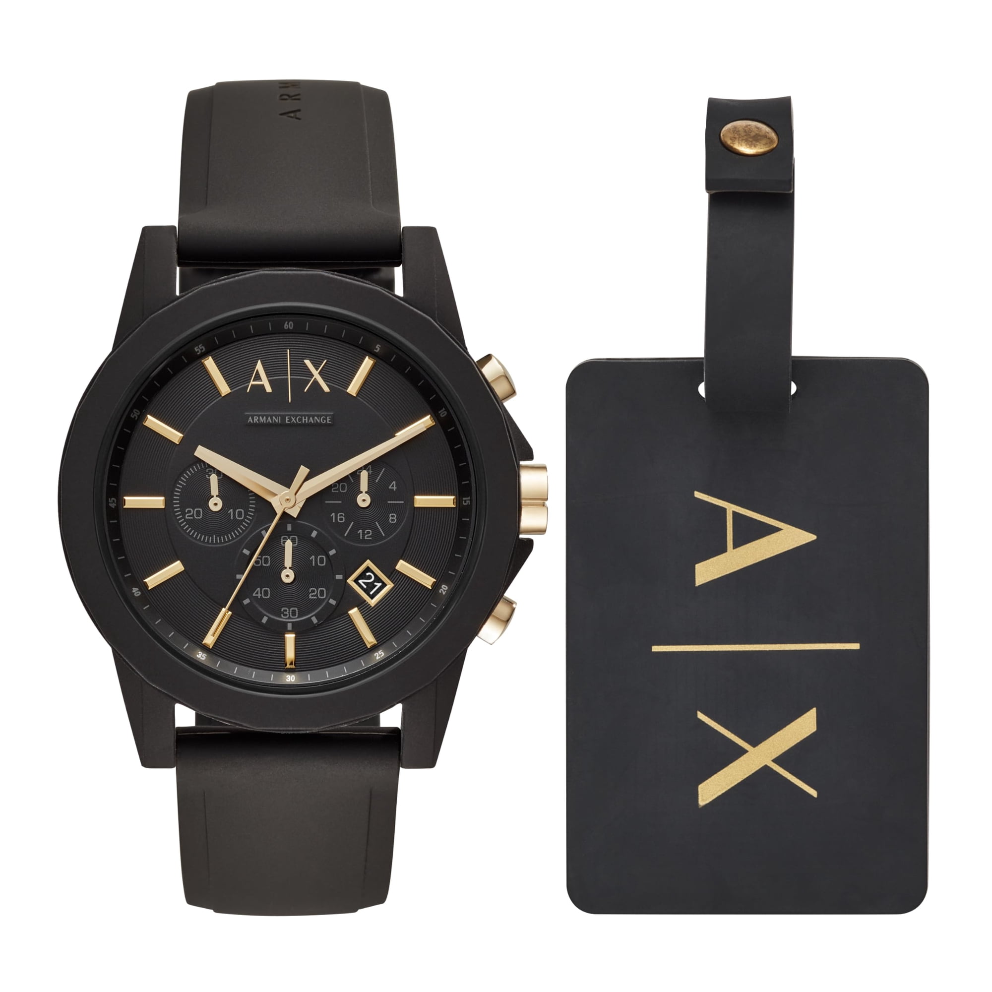 Cronógrafo Para Hombre Watch A｜x Armani Exchange Con Etiqueta De Equipaje