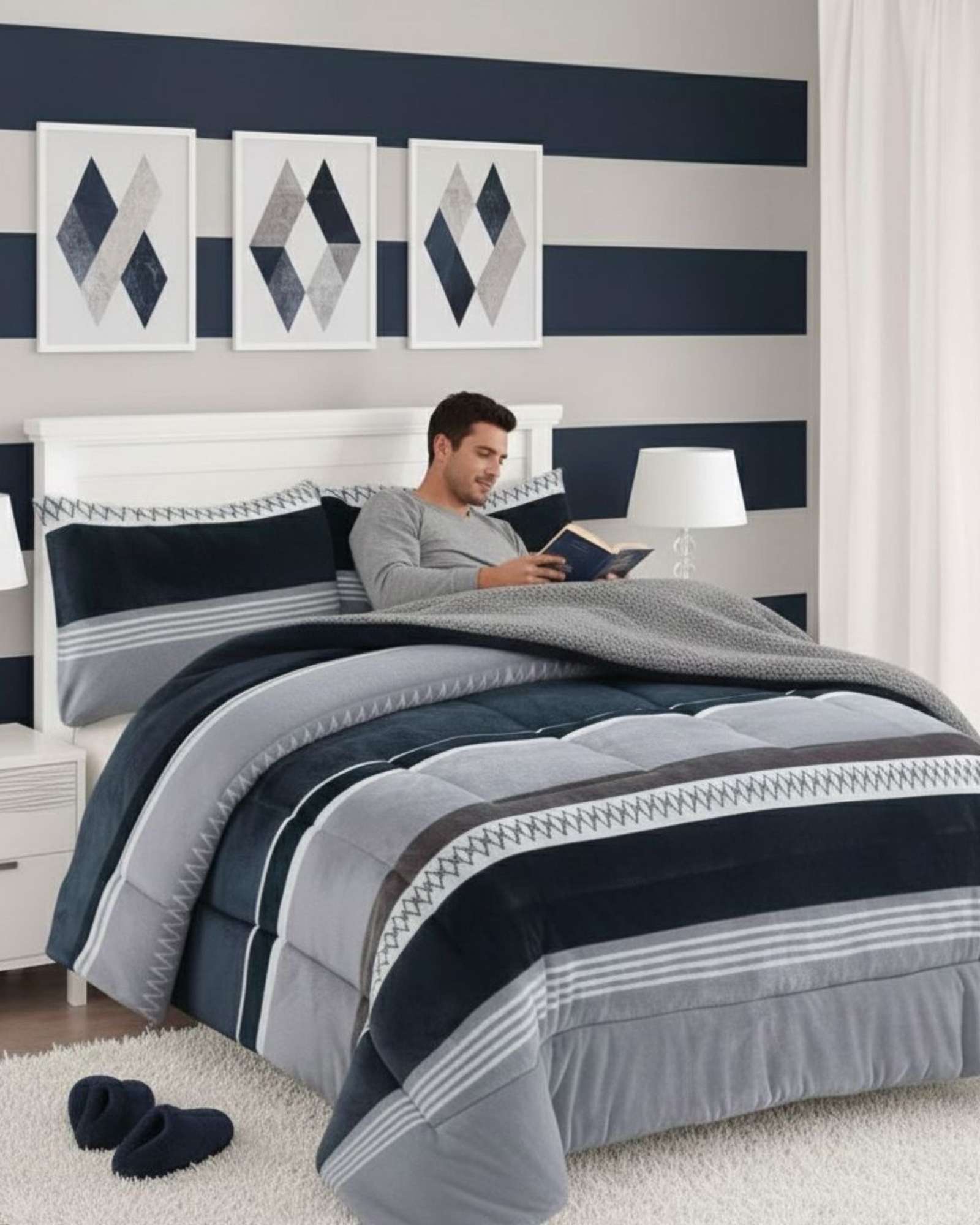 Imac Hogar - Plumón Cubrecama Chiporro Plaza Y Media Extra Cálido Invierno Premium