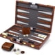 thumbnail image 1 of Set de backgammon de piel Queensell de 19 x 15 cm con 32 piezas, 1 of 3