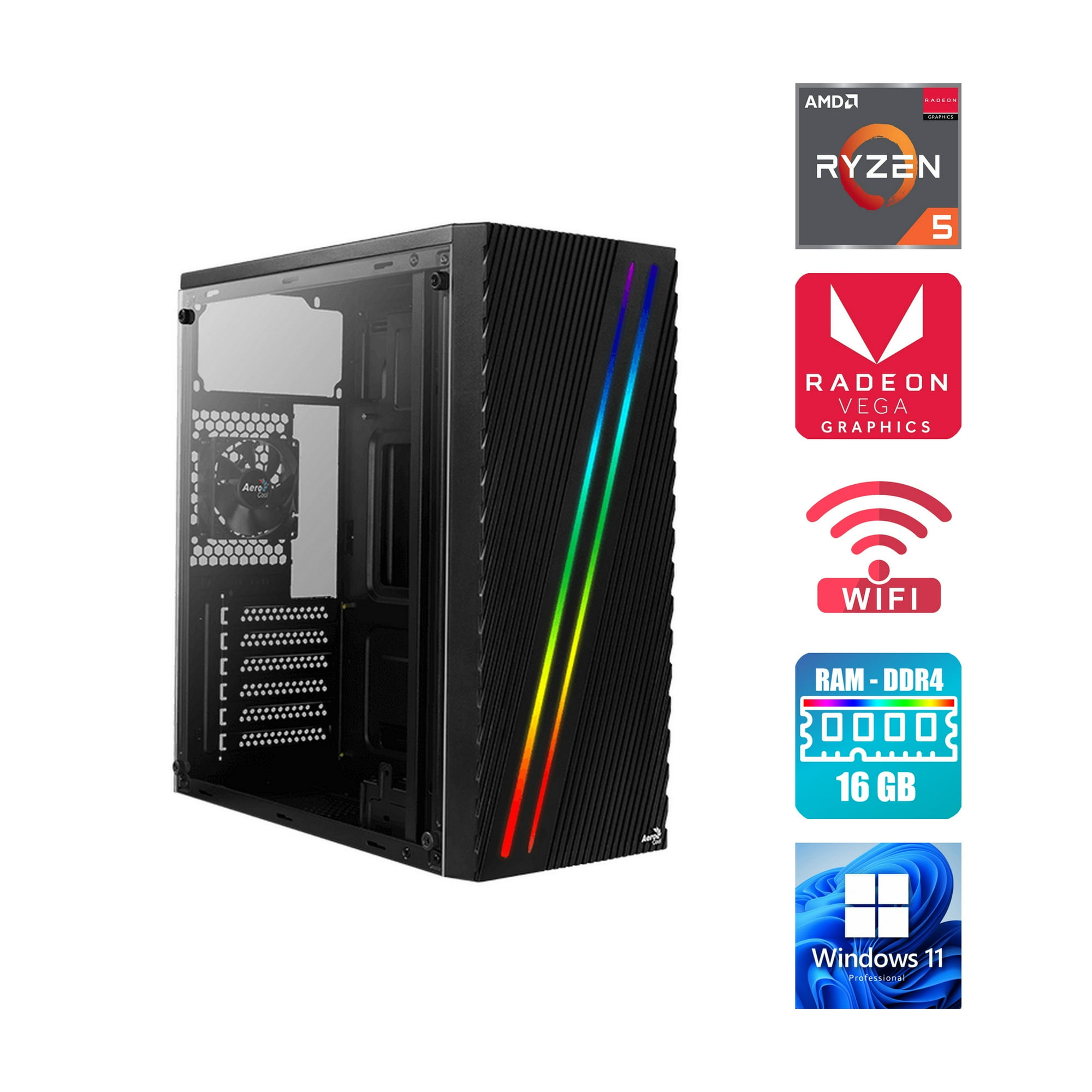 PC Gamer AMD Ryzen 5 5600G - Gráficos VEGA - 16 GB RAM - SSD 500GB
