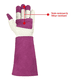 thumbnail image 3 of Guantes largos de jardinería, cuero espina prueba rosa poda guante para hombres y mujeres, gran regalo para jardinero (blanco/rosa rojo M par), 3 of 3