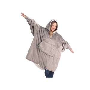 Movi - Polerón Sherpa Con Capucha Tipo Huggle Gris