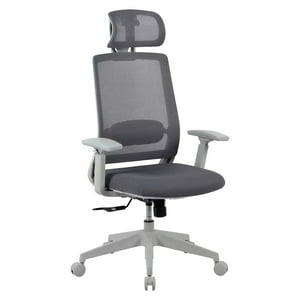 Ofixchile - Silla De Escritorio Ades Gris Sop Lumbar Cabecero Escritorio Oficina Ofix