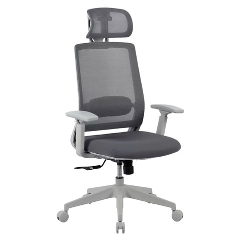 Ofixchile - Silla De Escritorio Ades Gris Sop Lumbar Cabecero Escritorio Oficina Ofix