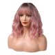 thumbnail image 4 of Peluca De Pelo Mujer Longitud Del Hombro Rizado Ondulado Uso Diario Disfraz Cosplay Rosa, 4 of 5