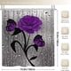 thumbnail image 1 of 1pc Purple Rose Shower Curtain, Waterproof Shower Curtain With 12 Hooks, Non-Slip Bathroom Rug, Toilet U-Shape Mat, Toilet Lid Cover, 1 of 4