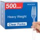 thumbnail image 1 of MOACOCK 500 Count Heavy Weight Clear Disposable Plastic Fork, 1 of 3