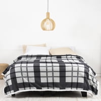 Mashini - Frazada Polar-Sherpa Estampada 1.5 P Tartan Gris