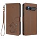 thumbnail image 1 of Sony Xperia 10 VII Funda Billetera con Estampado de Gato, Marrón, 1 of 6