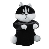 Magideal - Caja De Pañuelos De Coche De Felpa Bonita Caja De Pañuelos Creativa Cubo De Basura Forma De Perro Correas Elásticas Cubo De Basura Decoración De Inter Negro