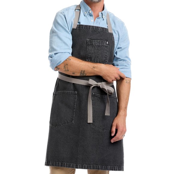 Delantal Hedley & Bennett 84 cm Denim Gris Ostra
