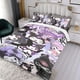 thumbnail image 3 of Kuromi Conjunto de sábanas temático, trío de piezas, cómodo y amigable con la piel, diseño único, regalo de decoración para el hogar para familiares, amigos y fans,140cm *210cm, 3 of 6