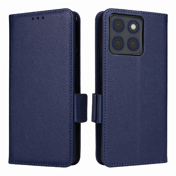 Funda Cartera para Motorola Edge 70 Tapa Flip con Ranuras y Soporte Azul