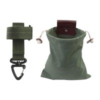 Magideal - Bolsa Con Cordón Plegable Pouch Con Cordón Y Hebilla Cinturón De Almacenamiento Bolsa De Recolección Bolsa Herramienta De Material Cuero Para A Verde