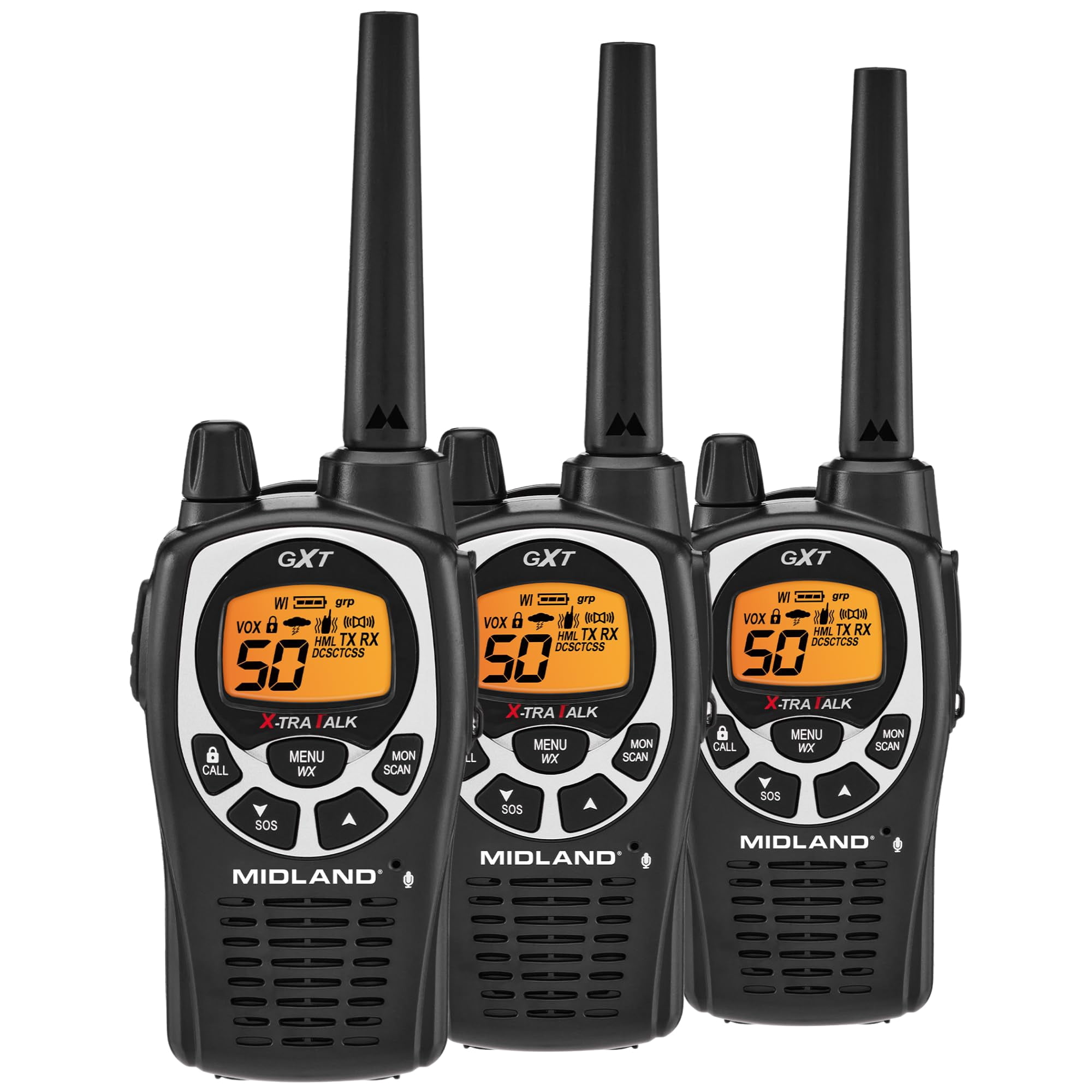 Walkie Talkie Midland GXT1000X3VP4 Radio GMRS de 50 canales | Lider