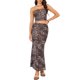 thumbnail image 2 of INSPIRE CHIC Conjunto de dos piezas de verano para mujer con estampado de leopardo, top corto sin tirantes y faldas ajustadas para vacaciones Marrón XS, 2 of 6