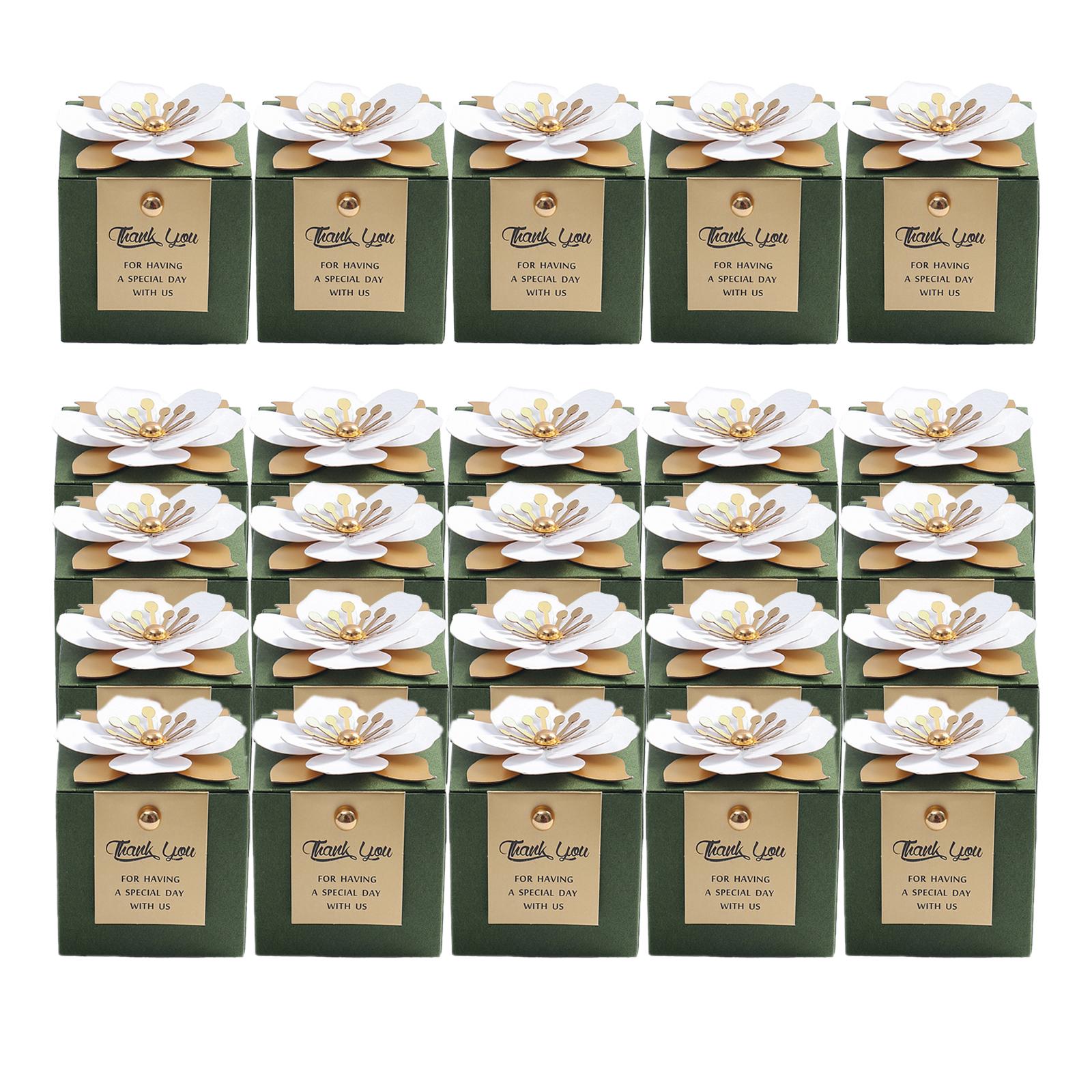 Bothyi - Caja De Dulces De Boda Cuadrada De Flores Creativas De 25 Piezas Exquisita Para Cumpleaños Estilo D