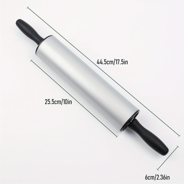 1pc, Metal Rolling Pin, Extended And Thickened Rolling Pin With Handle, Dough Roller, For Pizza, Pie, Cookies, Dumplings, Noodles, And More, Kitchen Utensils, Kitchen Gadgets, Kitchen Accessories, Hom