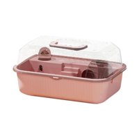 Magideal - Hámster Jaula Portadora De Mascotas Con Diseño De Hámster Hámster Hábitat Portátil Hábito Mascota Ejercicio De Juego Para Ratones Gerbil Animales Pequ