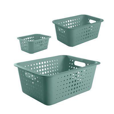 Ou - Conjunto De Cestas Organizadoras Verde Oscuro