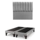 thumbnail image 1 of Base de cama mas respaldo de 2 plazas 150x200cm Lino Gris claro, 1 of 4