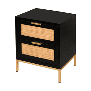 Klik Muebles - Velador Rattan Dark Dos Cajones