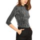 thumbnail image 4 of INSPIRE CHIC Blusa Metálica Brillante de Rayas con Brillo de Manga 3/4 para Fiesta de Halloween de Mujer L Plata Negro, 4 of 6