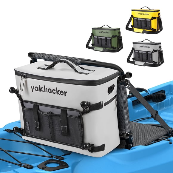 Hielera impermeable para kayak YAKHACKER, asiento y respaldo, color plateado