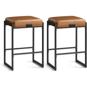Casa Vinte - Set 2 Sillas Taburetes Eco Cuero Café Roke