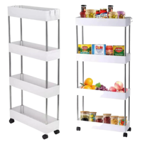 Genérico - Carrito Organizador Multiuso Delgado 4 Niveles Con Ruedas