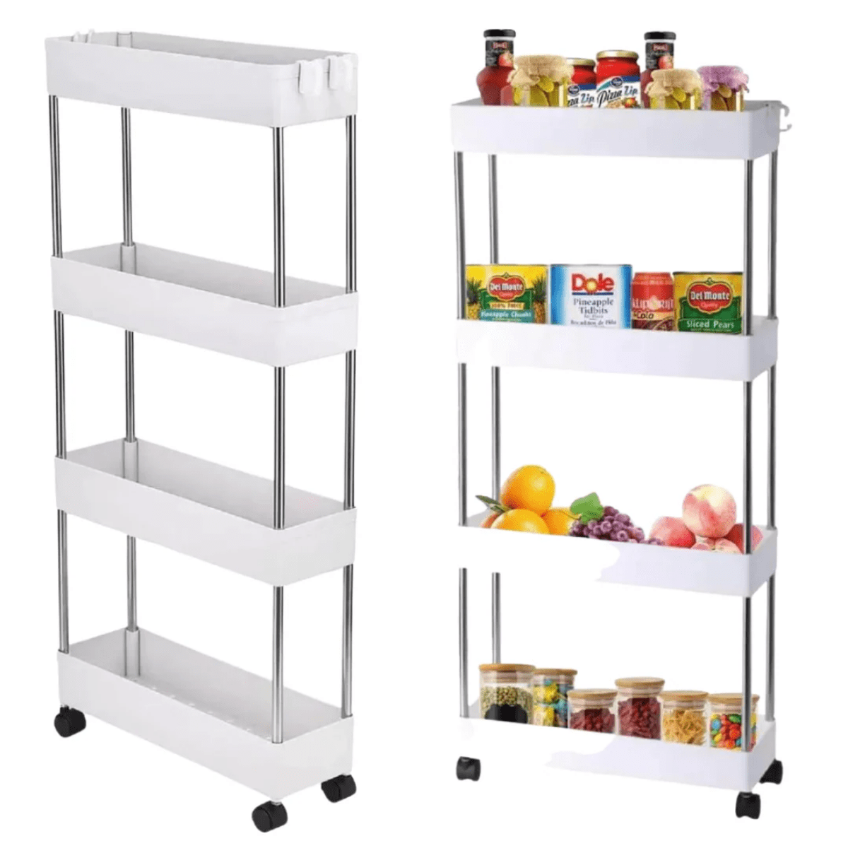 Genérico - Carrito Organizador Multiuso Delgado 4 Niveles Con Ruedas