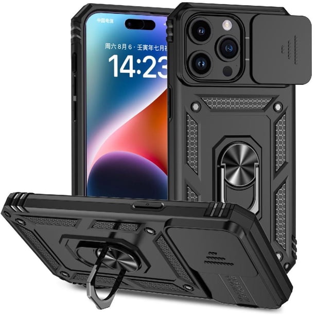 Estuche GANGXUN para iPhone 15 Pro, soporte giratorio 360°, estilo mecánico y magnético