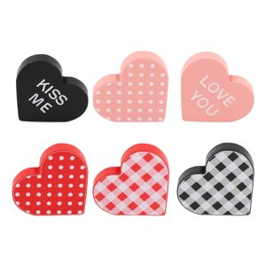 Bothyi - Letrero De Madera Para El Día De San Valentín, 6 Uds., Letrero De Mesa De Madera Para Recuerdos De Fiesta De Compromiso