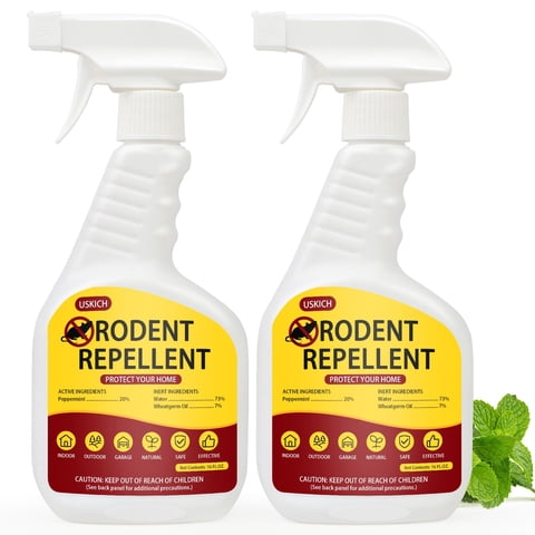 Uskich - Paquete De 2 Aerosoles De Aceite De Menta Para Roedores, Repelente De Roedores Y Ratones, Repelente