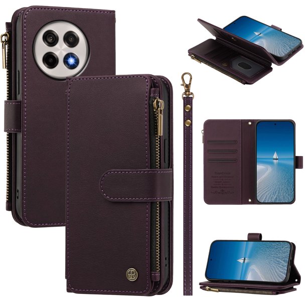 Funda Billetera OnePlus 13R con Cierre, Morado