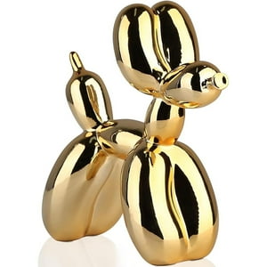 Veat00L - Figura Decorativa De Perro Globo Decoración Del Hogar, 10*10*4Cm Estatua De Perro Con Globo Galvanizado Brillante, Figura De Animal De Globopequeño, Escultura Artística, Decoración Moderna