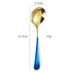 thumbnail image 1 of Xiao Hua 2 Pzas Cucharas de Acero Inoxidable con Bloques de color Dorado + Azul, Vajilla de Borde Liso de 6.42 X 1.85 Pulgadas, Vajilla para Comedor Familiar Diario, Suministros para Servicio de, 1 of 3