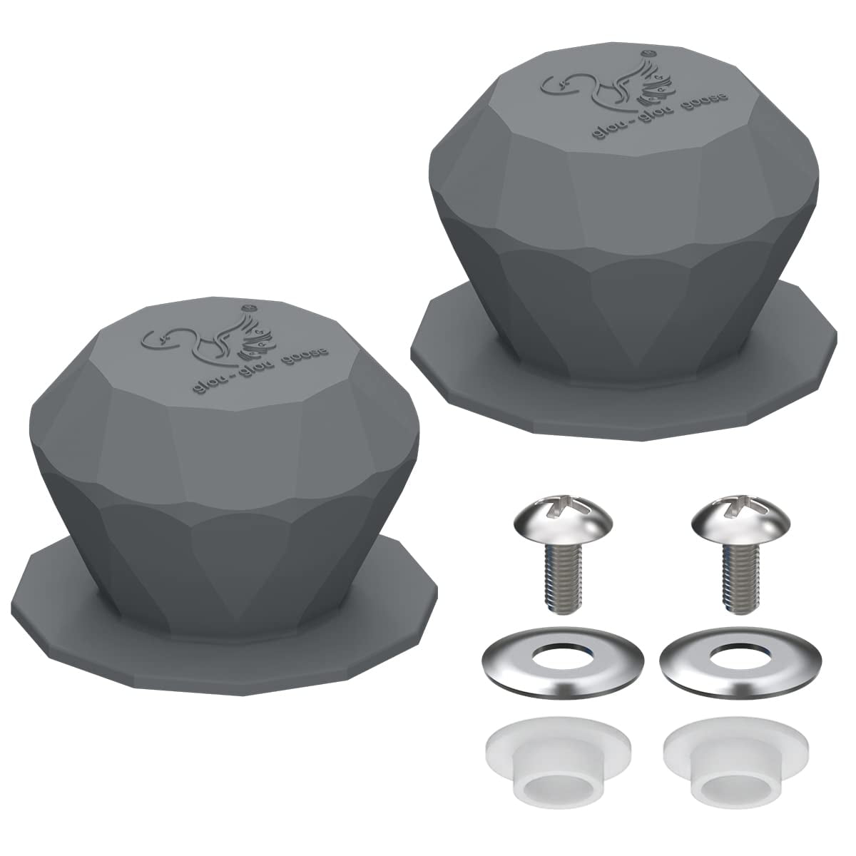 Glou-glou Goose Ggg - Pomos De Repuesto Para Tapas De Ollas, Universales, De Silicona, 2 Unidades, Color Gris