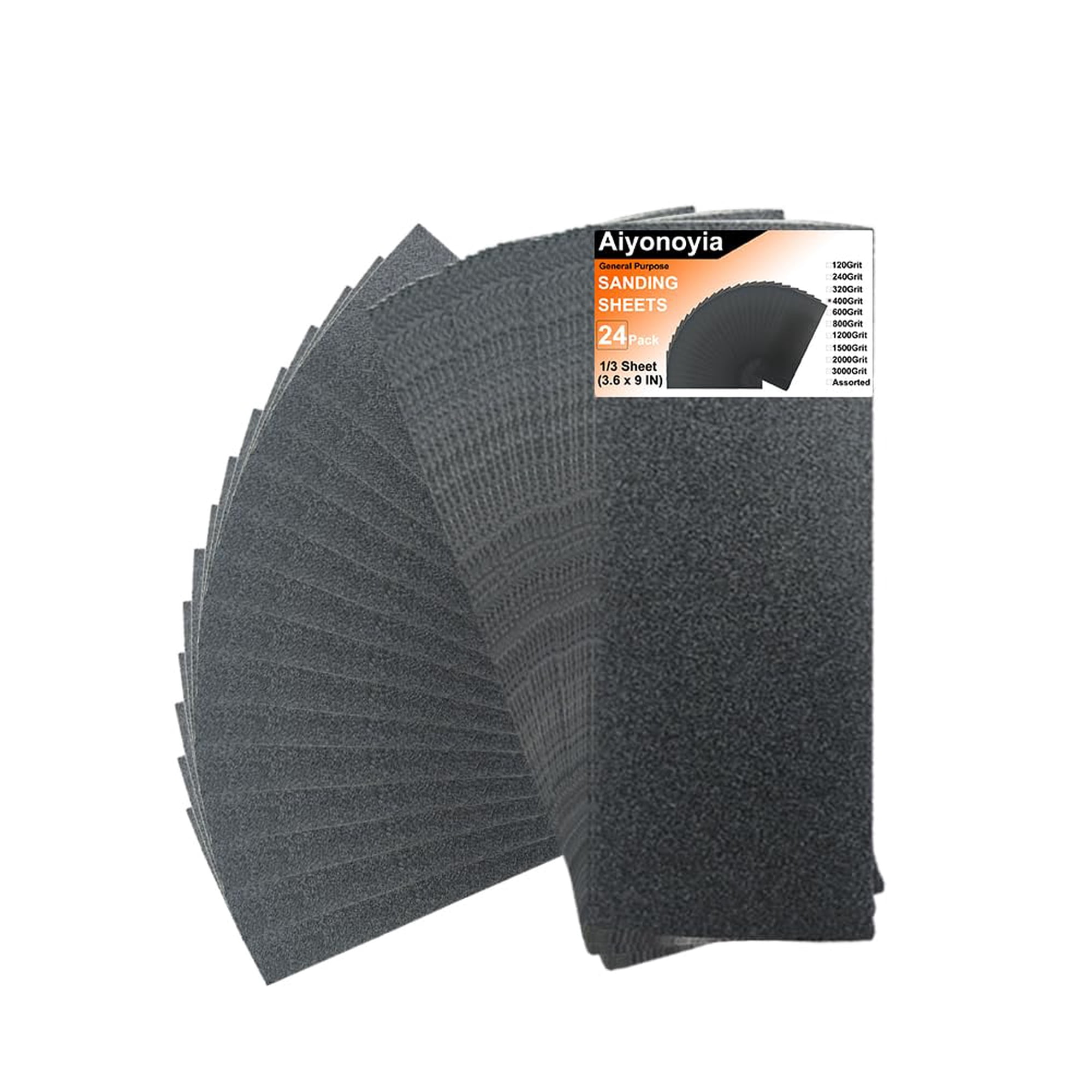 Hojas De Papel De Lija Aiyonoyia 24 Unidades 22,9x9,1 Cm Grano 400