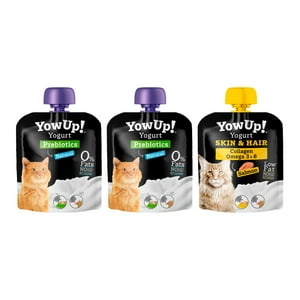 Yow Up - Pack X3 Yogurt Para Gato Natural-Skin&Hair