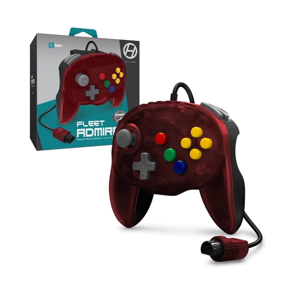 Controlador con cable premium Hyperkin «Fleet Admiral» para Nintendo 64 (Fire Fleet)