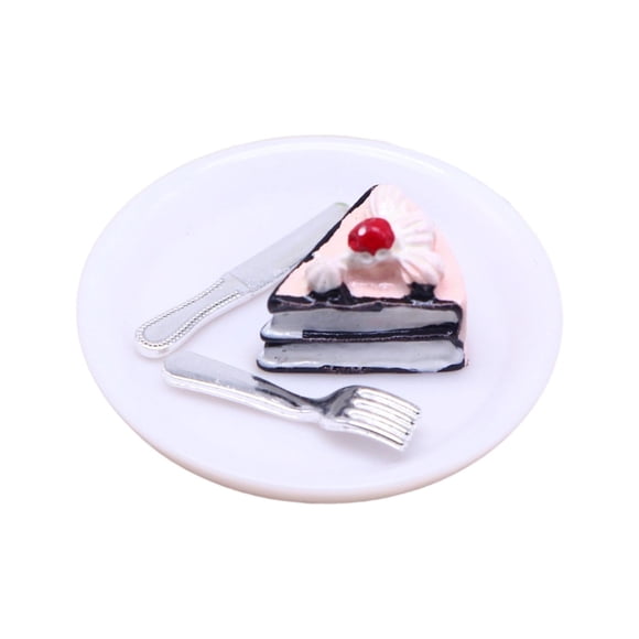 Casa De Muñecas Comida Juguetes Accesorios De Cocina Para Casa De Muñecas Accesorio Juguete Creativo Pastel Negro Rosa