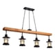 thumbnail image 2 of Lámpara Colgante Rústica Industrial Madera 4 Luces 120cm, 2 of 5