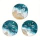 thumbnail image 1 of 3pcs, Beachy Sand Dollar Wooden Wall Decor for Bathroom - Sea Wave Blue Ocean Design - 10.2 x 10.2 Inches, 1 of 4