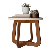 Exit - Mesa De Centro Circular Jazmín Beige Roble