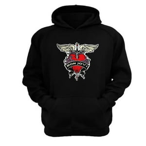 Genérico - Polerón Canguro Bon Jovi Negro Talla Xl Unisex