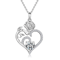 Heshpaws - Collar Con Colgante De Corazón De Plata De Ley