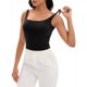 thumbnail image 5 of INSPIRE CHIC Camiseta de Tirantes Ajustables con Sujetador Incorporado para Mujer, Escote Cuadrado, Cami, Negro M, 5 of 6